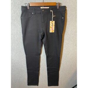 Poplooks Women's Black Stretch Skinny Pants XL Rhinestone Embellished Pockets